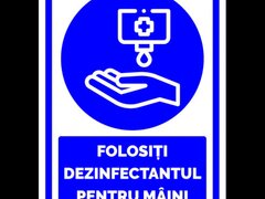 Indicator folositi dezinfectantul pentru maini